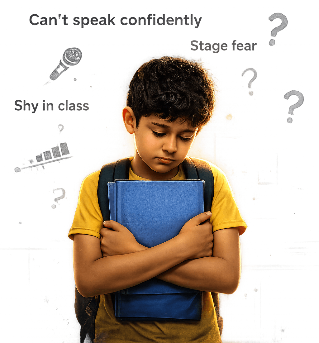 Child feeling shy and hesitant before the camp